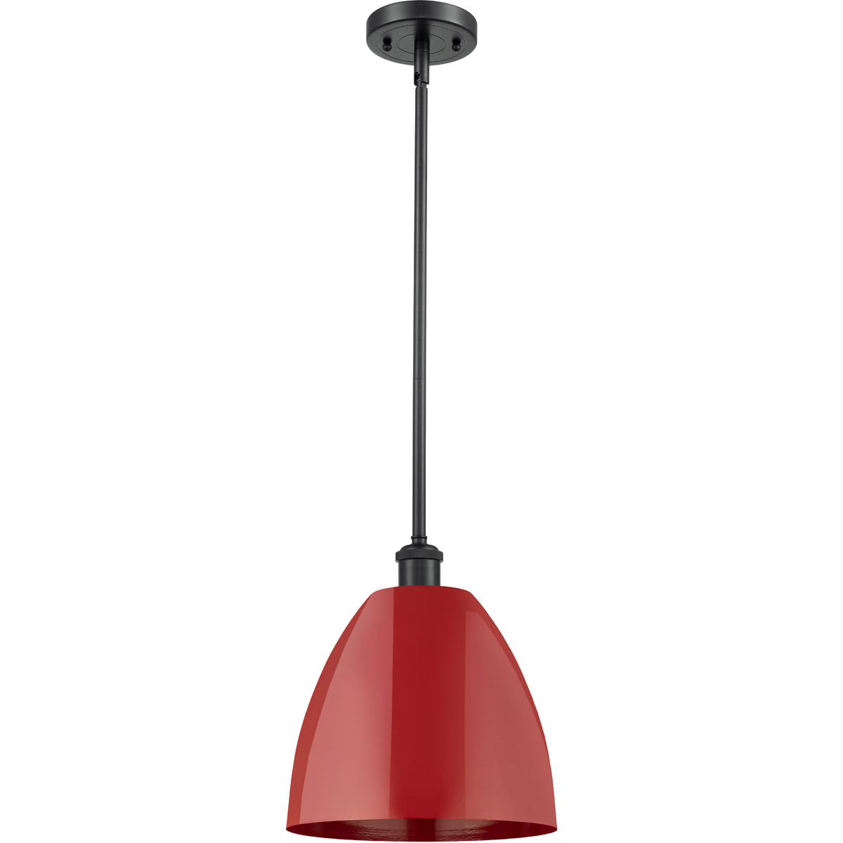 Innovations Lighting 516-1S-BK-MBD-9-RD Ballston Plymouth Dome 1 Light 9 inch Matte Black Pendant Ceiling Light in Matte Red
