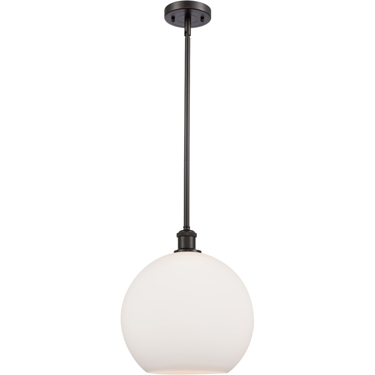 Innovations Lighting 516-1S-OB-G121-12-LED Ballston Athens LED 11.75 inch Oil Rubbed Bronze Mini Pendant Ceiling Light in Matte White Glass