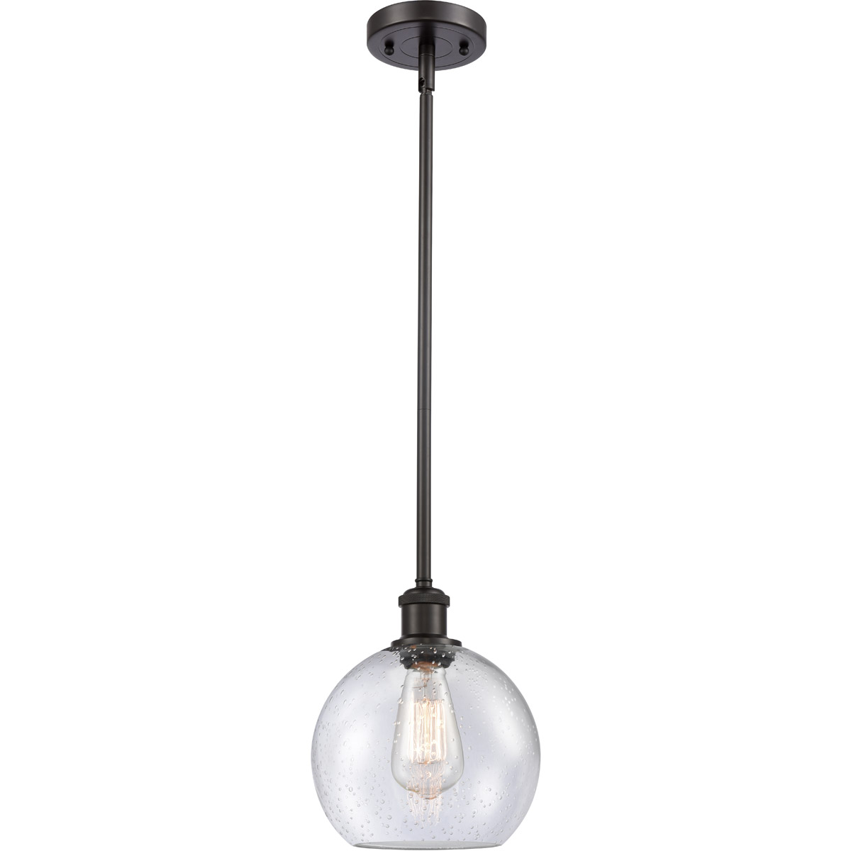 Innovations Lighting 516-1S-OB-G124-8-LED Ballston Athens LED 8 inch Oil Rubbed Bronze Mini Pendant Ceiling Light