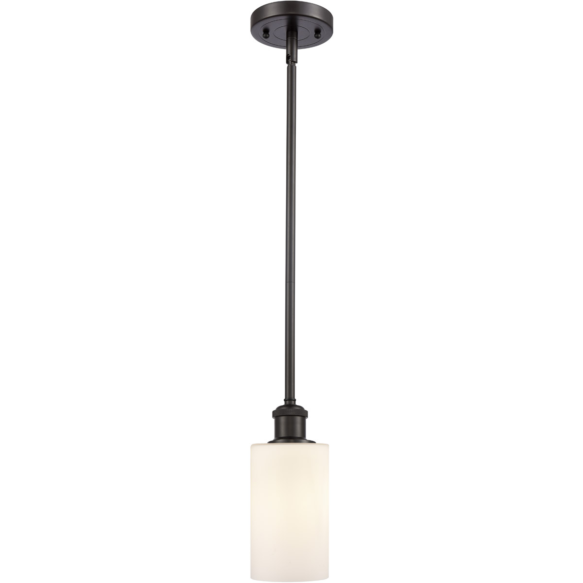 Innovations Lighting 516-1S-OB-G801 Ballston Clymer 1 Light 4 inch Oil Rubbed Bronze Pendant Ceiling Light in Matte White Glass, Ballston