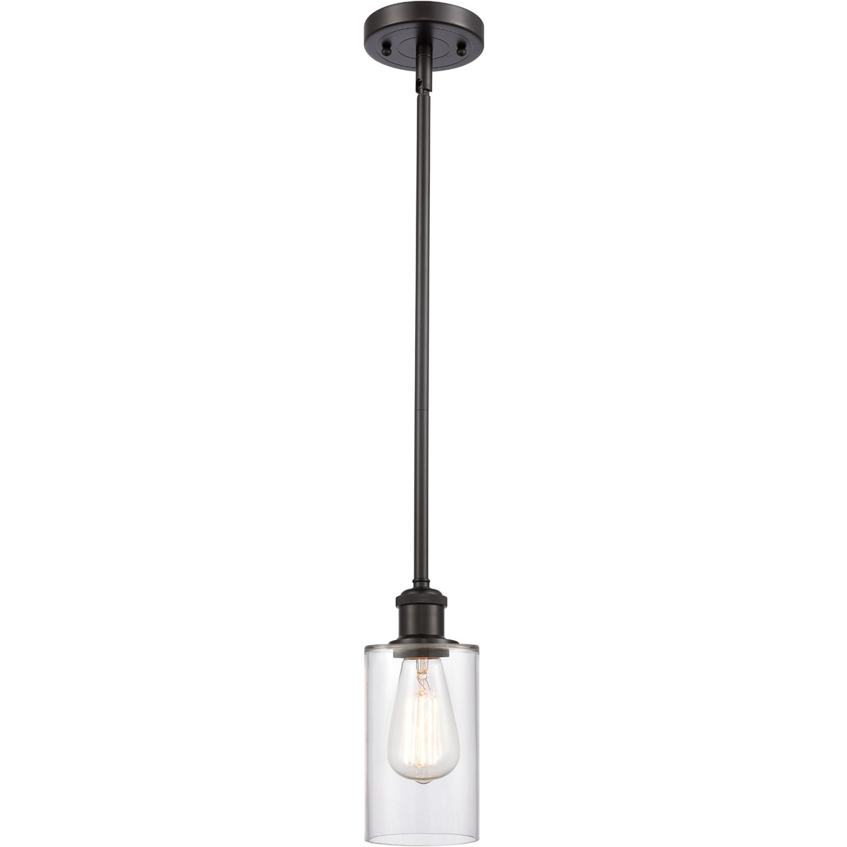Innovations Lighting 516-1S-OB-G802 Ballston Clymer 1 Light 4 inch Oil Rubbed Bronze Pendant Ceiling Light in Clear Glass, Ballston