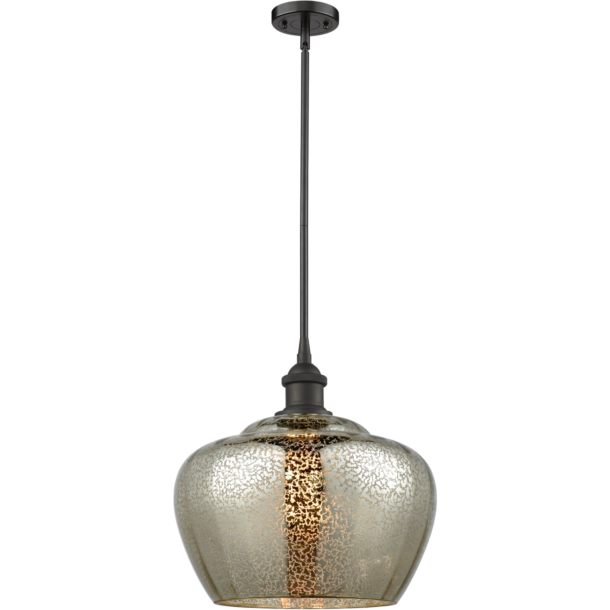Innovations Lighting 516-1S-OB-G96-L-LED Ballston Large Fenton LED 11 inch Oil Rubbed Bronze Pendant Ceiling Light in Mercury Glass, Ballston