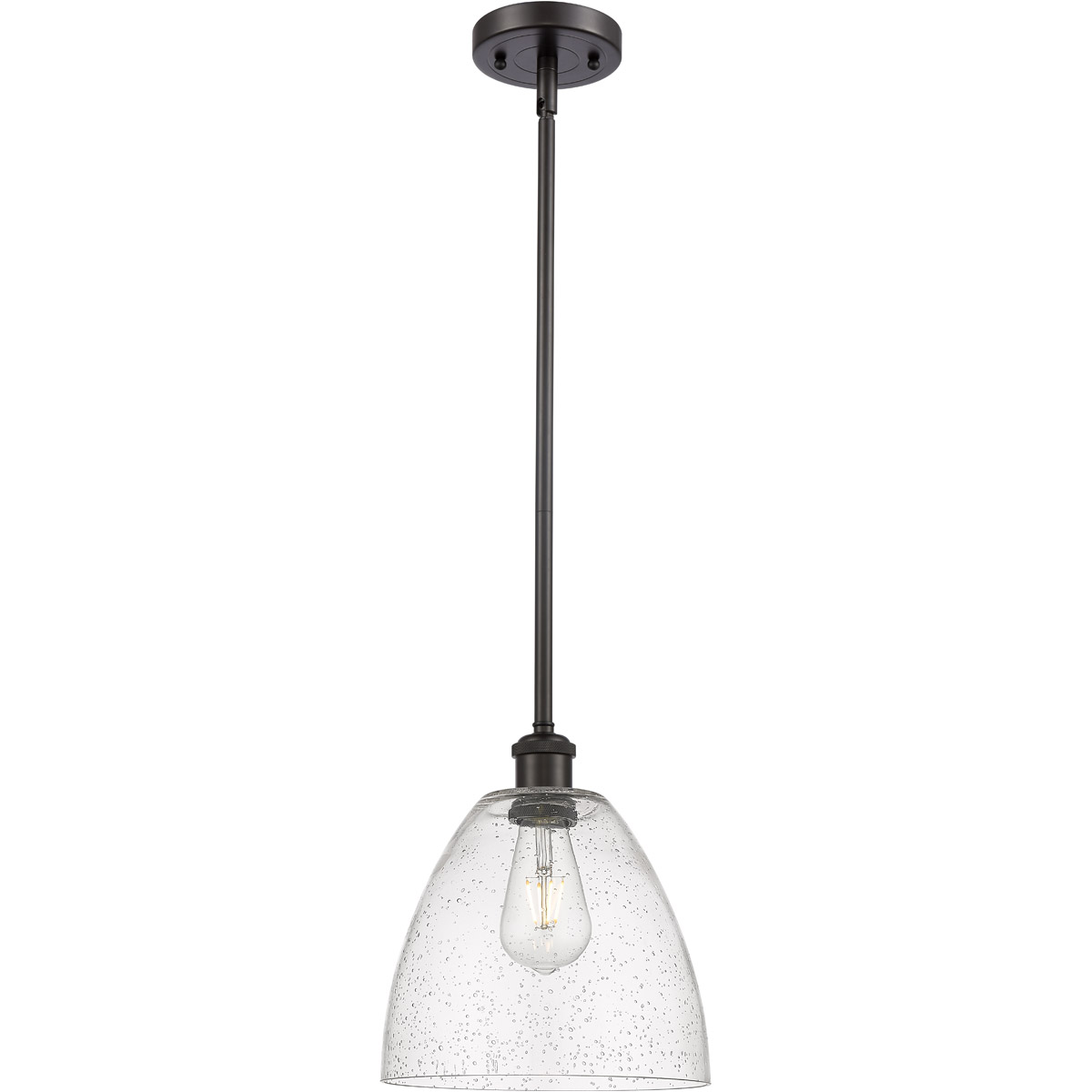 Innovations Lighting 516-1S-OB-GBD-94 Ballston Dome 1 Light 9 inch Oil Rubbed Bronze Mini Pendant Ceiling Light in Seedy Glass