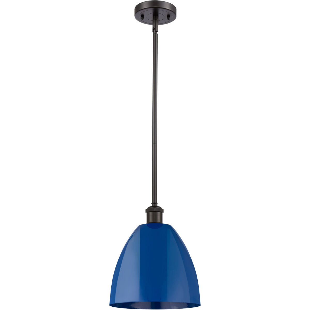 Innovations Lighting 516-1S-OB-MBD-9-BL-LED Ballston Plymouth Dome LED 9 inch Oil Rubbed Bronze Pendant Ceiling Light in Matte Blue