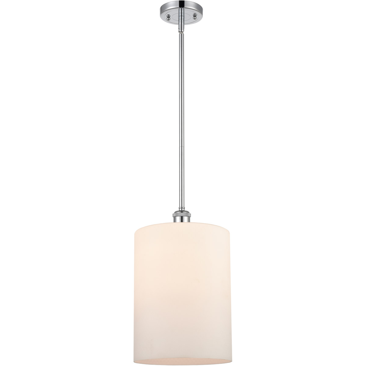Innovations Lighting 516-1S-PC-G111-L-LED Ballston Large Cobbleskill LED 9 inch Polished Chrome Pendant Ceiling Light in Matte White Glass, Ballston