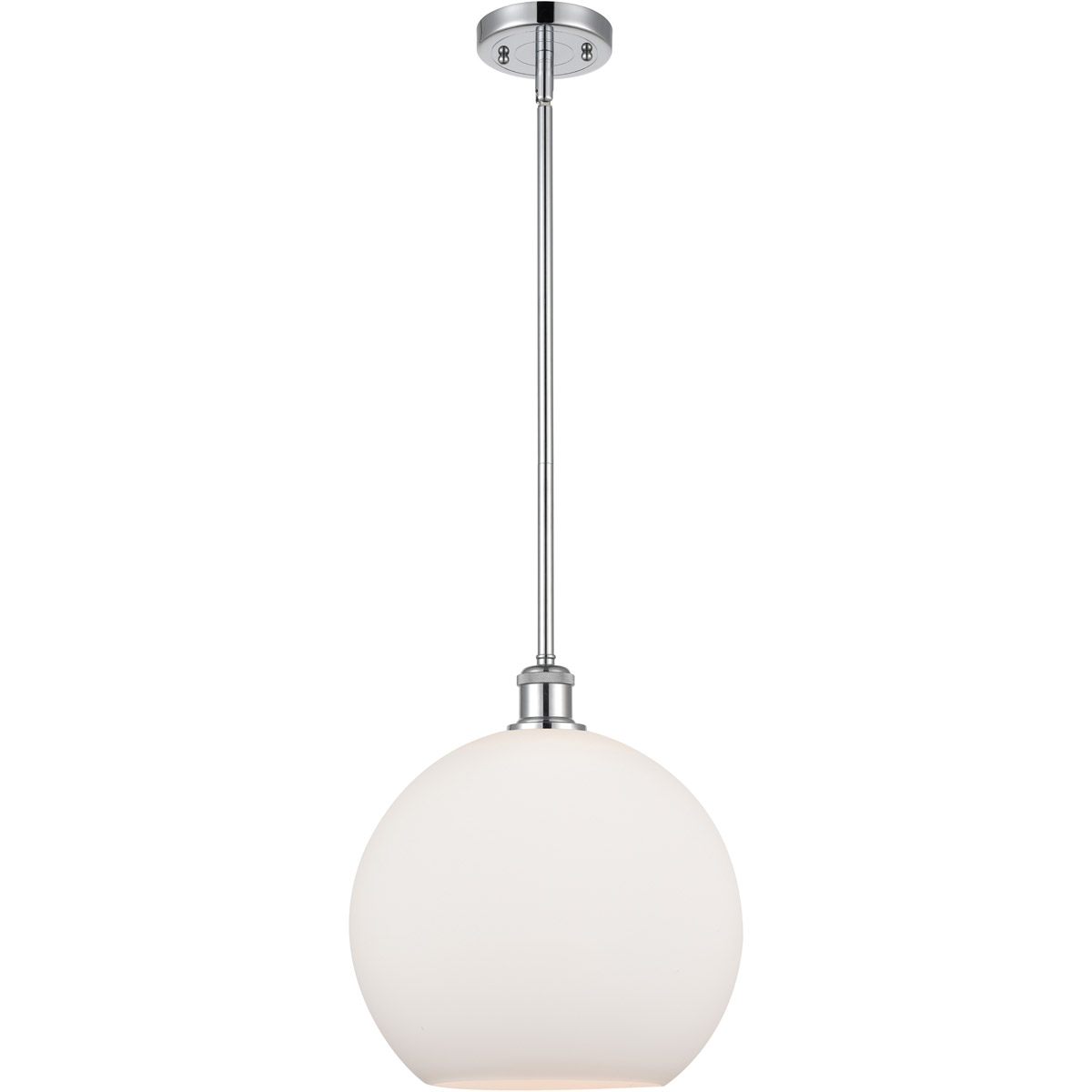 Innovations Lighting 516-1S-PC-G121-12-LED Ballston Athens LED 11.75 inch Polished Chrome Mini Pendant Ceiling Light in Matte White Glass
