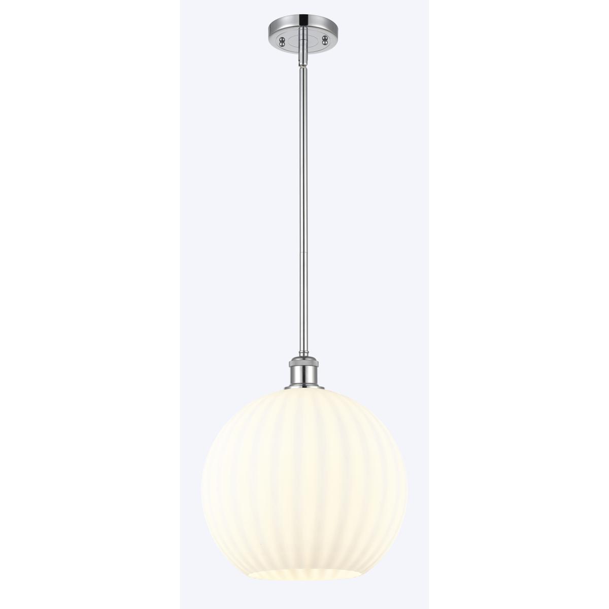 Innovations Lighting 516-1S-PC-G1217-12WV Ballston White Venetian 1 Light 12 inch Polished Chrome Stem Hung Pendant Ceiling Light