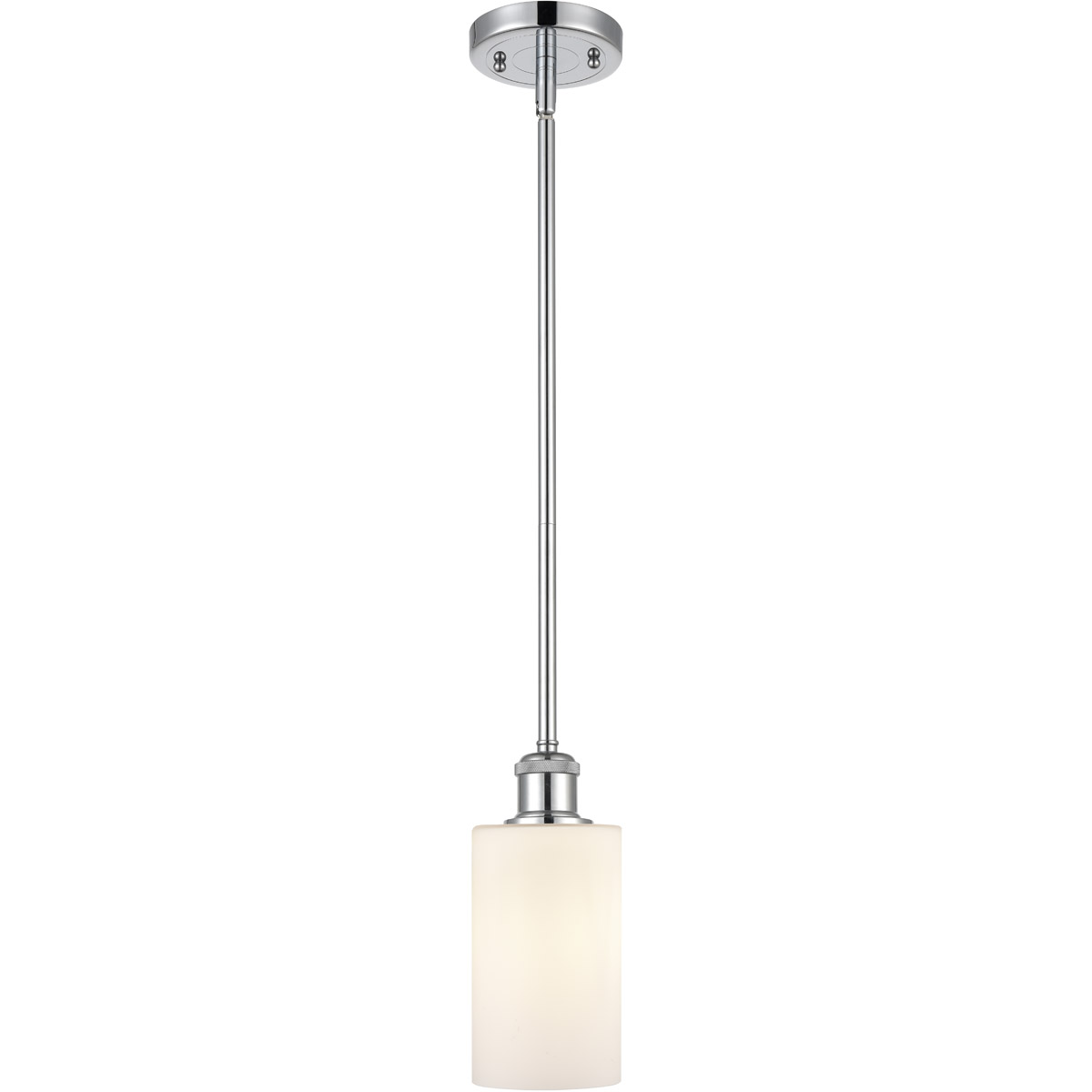 Innovations Lighting 516-1S-PC-G801-LED Ballston Clymer LED 3.88 inch Polished Chrome Pendant Ceiling Light in Matte White Glass, Ballston