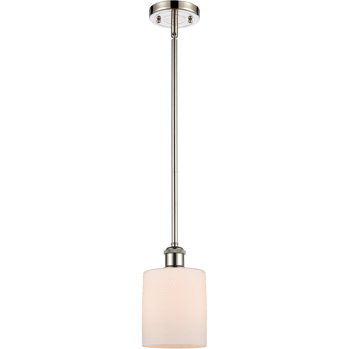 Innovations Lighting 516-1S-PN-G111 Ballston Cobbleskill 1 Light 5 inch Polished Nickel Pendant Ceiling Light in Matte White Glass, Ballston