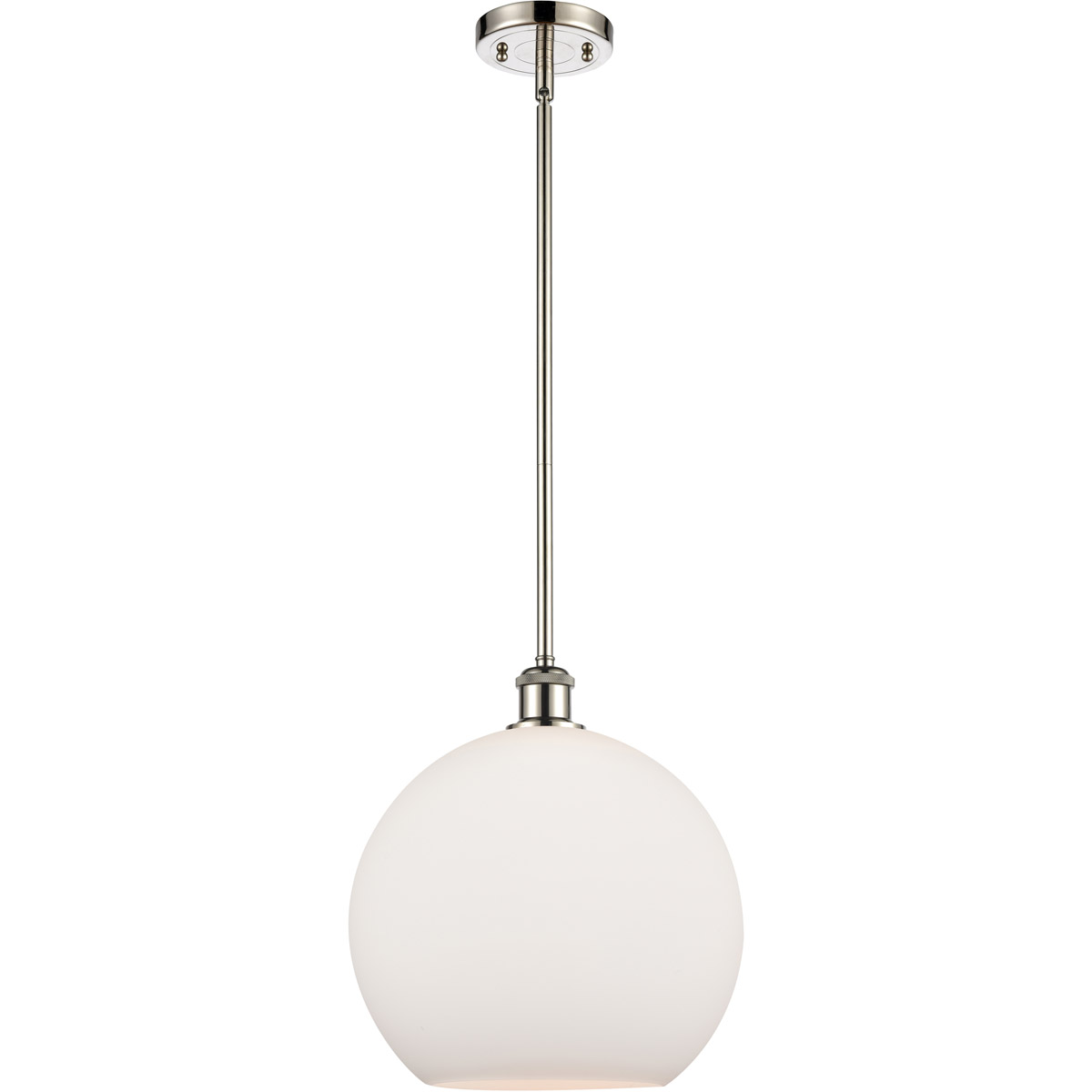 Innovations Lighting 516-1S-PN-G121-12-LED Ballston Athens LED 11.75 inch Polished Nickel Mini Pendant Ceiling Light in Matte White Glass