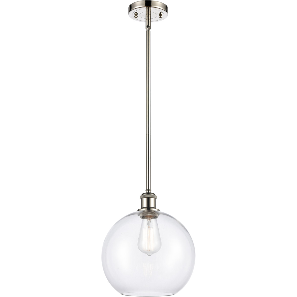 Innovations Lighting 516-1S-PN-G122-10-LED Ballston Large Athens LED 10 inch Polished Nickel Pendant Ceiling Light in Clear Glass, Ballston