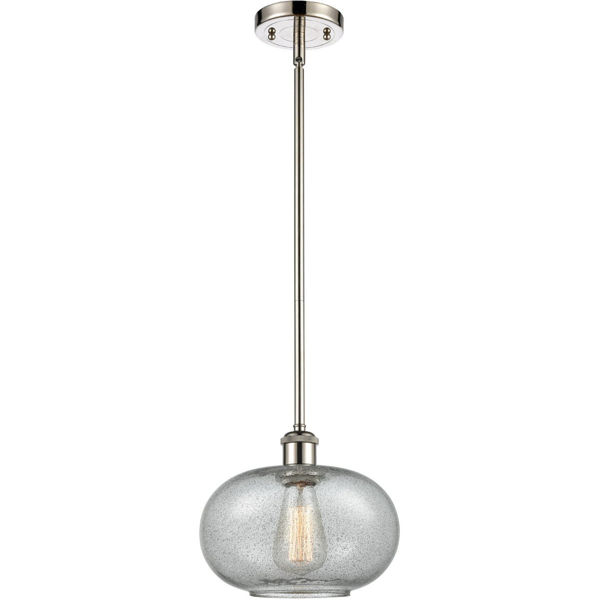 Innovations Lighting 516-1S-PN-G247 Ballston Gorham 1 Light 9.5 inch Polished Nickel Pendant Ceiling Light in Charcoal Glass, Ballston