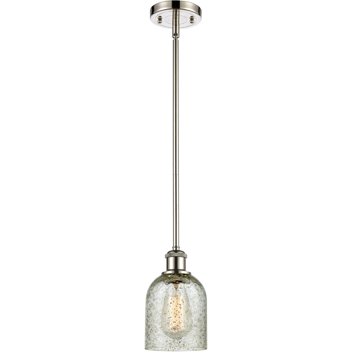 Innovations Lighting 516-1S-PN-G259 Ballston Caledonia 1 Light 5 inch Polished Nickel Pendant Ceiling Light in Mica Glass, Ballston