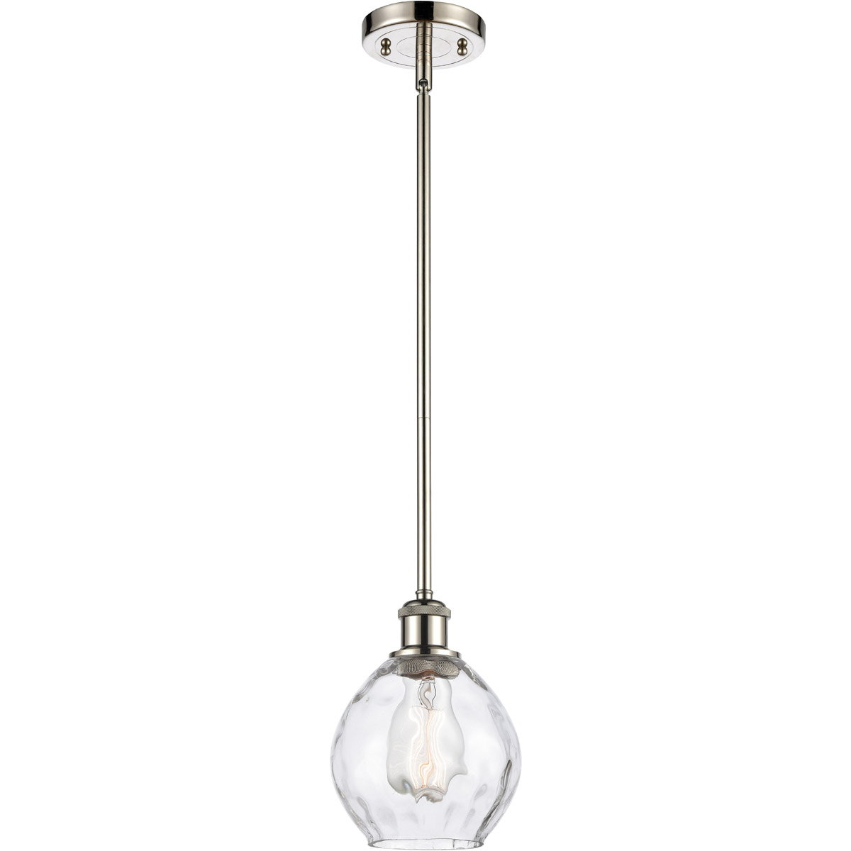 Innovations Lighting 516-1S-PN-G362-LED Ballston Small Waverly LED 6 inch Polished Nickel Pendant Ceiling Light, Ballston