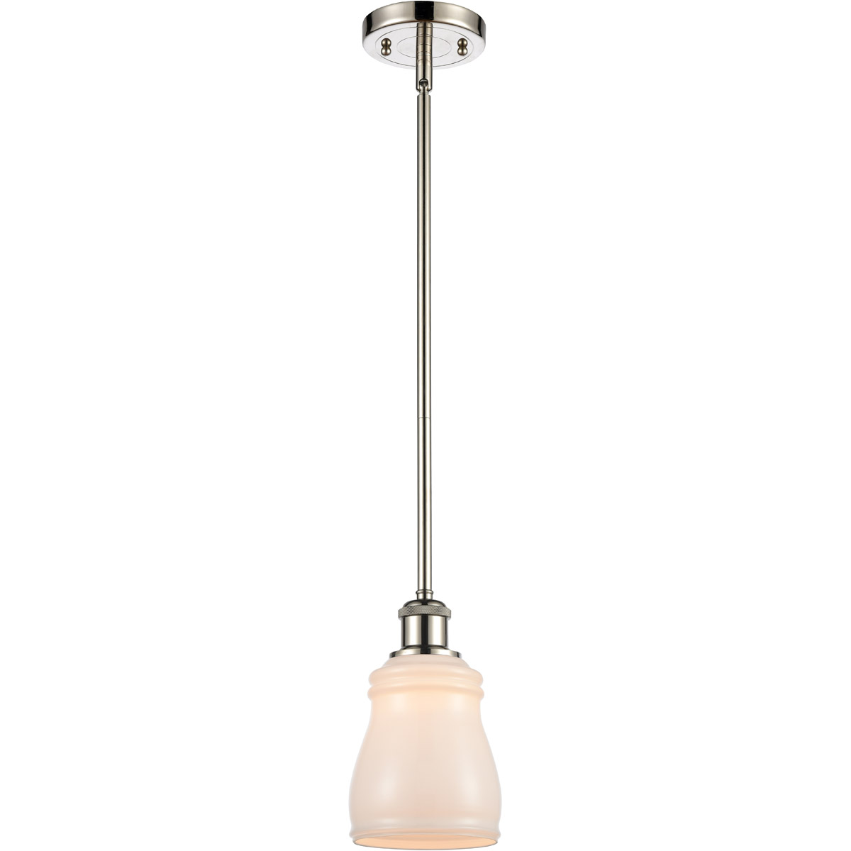 Innovations Lighting 516-1S-PN-G391 Ballston Ellery 1 Light 5 inch Polished Nickel Pendant Ceiling Light in White Glass, Ballston