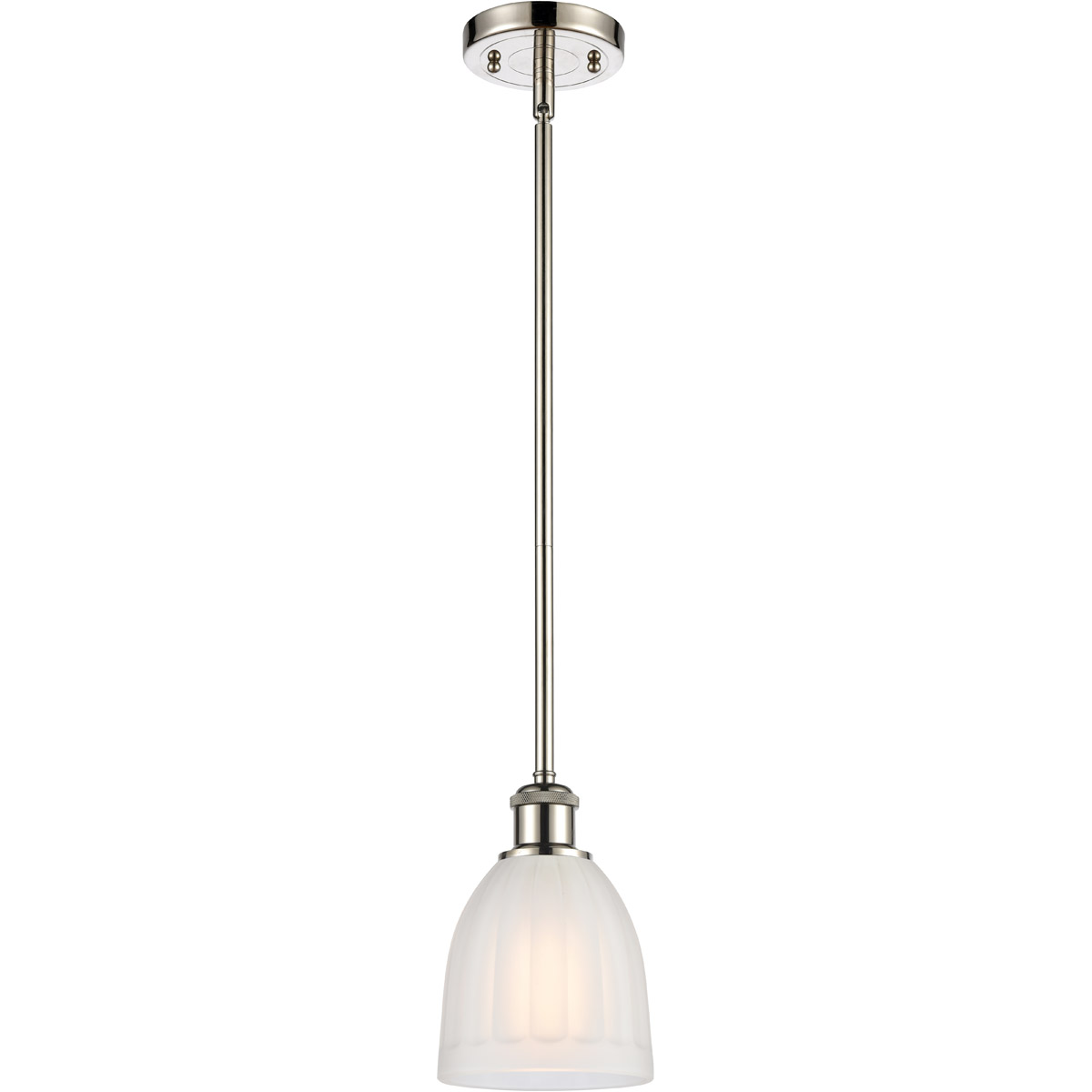 Innovations Lighting 516-1S-PN-G441 Ballston Brookfield 1 Light 6 inch Polished Nickel Pendant Ceiling Light in White Glass, Ballston