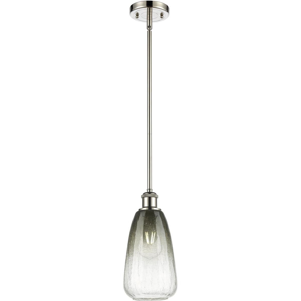 Innovations Lighting 516-1S-PN-G480-6SL Ballston Brookhaven Almond 1 Light 6 inch Polished Nickel Mini Pendant Ceiling Light in Slate Glass
