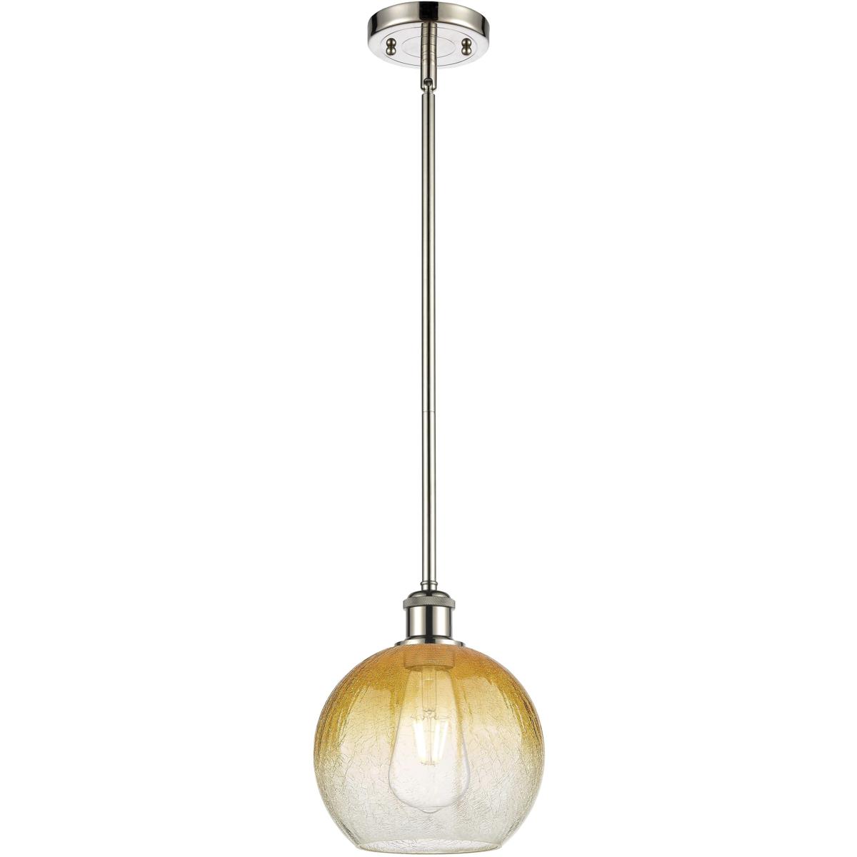 Innovations Lighting 516-1S-PN-G483-8AM Ballston Brookhaven Globe 1 Light 7.88 inch Polished Nickel Mini Pendant Ceiling Light in Amber Glass