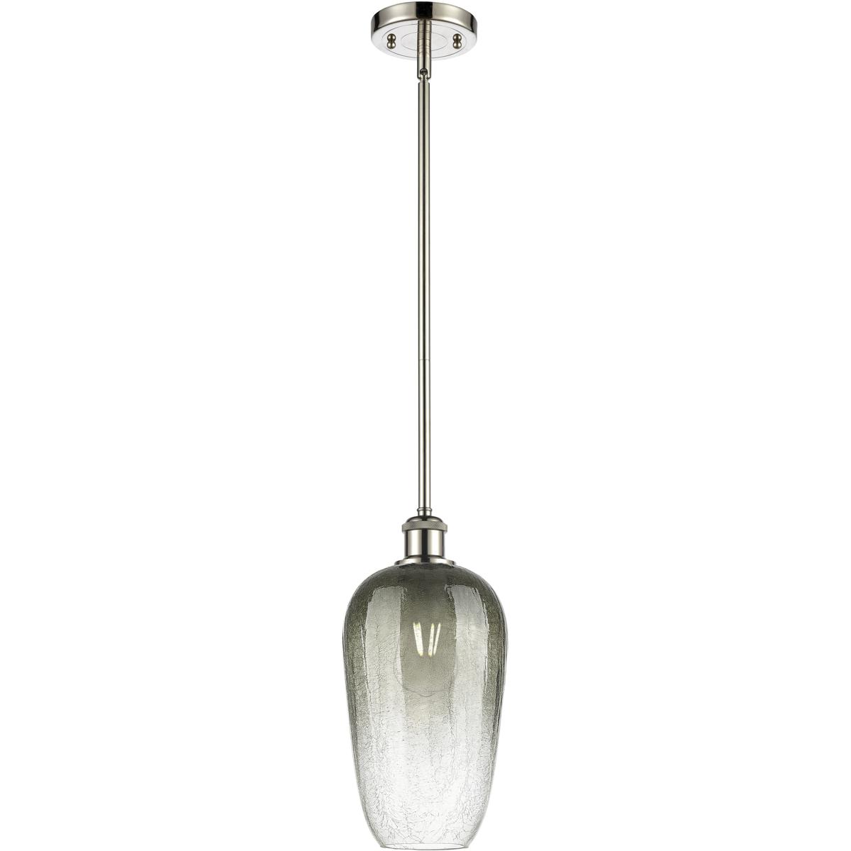 Innovations Lighting 516-1S-PN-G484-7SL Ballston Brookhaven Flute 1 Light 7 inch Polished Nickel Mini Pendant Ceiling Light in Slate Glass