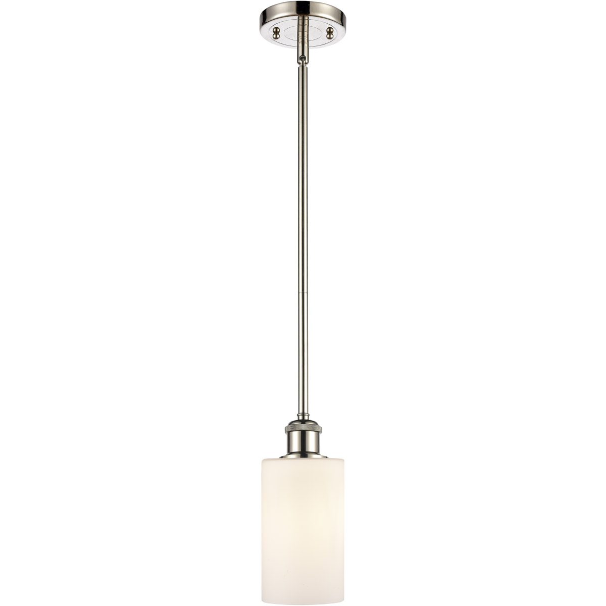 Innovations Lighting 516-1S-PN-G801 Ballston Clymer 1 Light 4 inch Polished Nickel Pendant Ceiling Light in Matte White Glass, Ballston