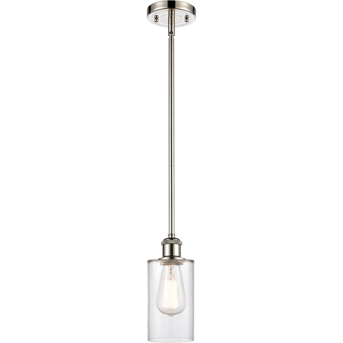 Innovations Lighting 516-1S-PN-G802 Ballston Clymer 1 Light 4 inch Polished Nickel Pendant Ceiling Light in Clear Glass, Ballston