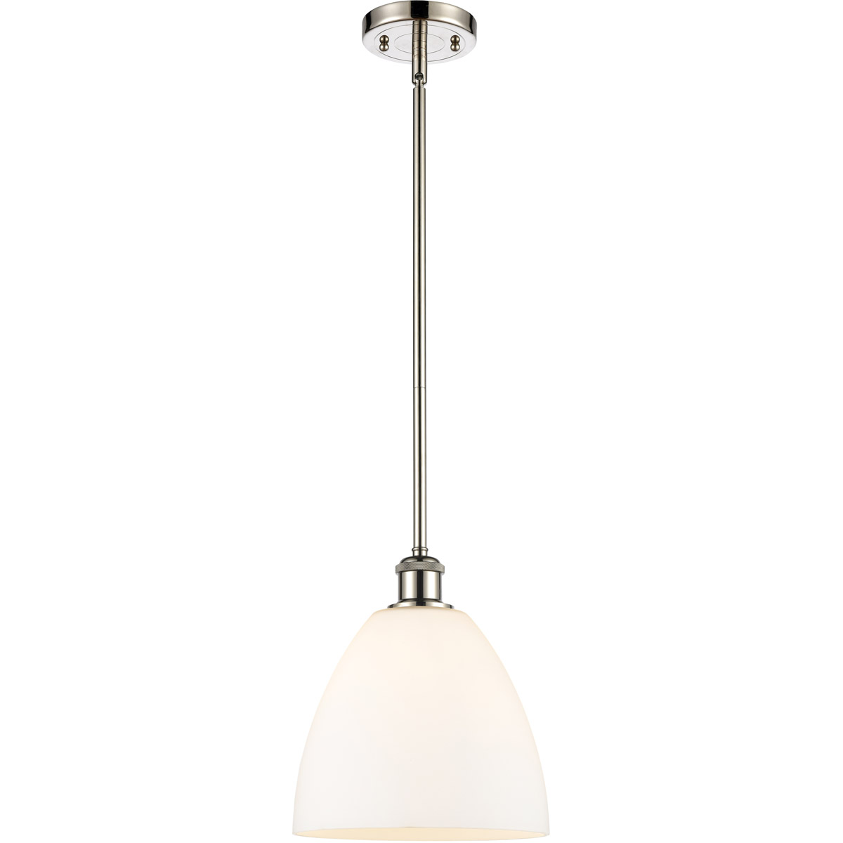 Innovations Lighting 516-1S-PN-GBD-91 Ballston Dome 1 Light 9 inch Polished Nickel Mini Pendant Ceiling Light in Matte White Glass