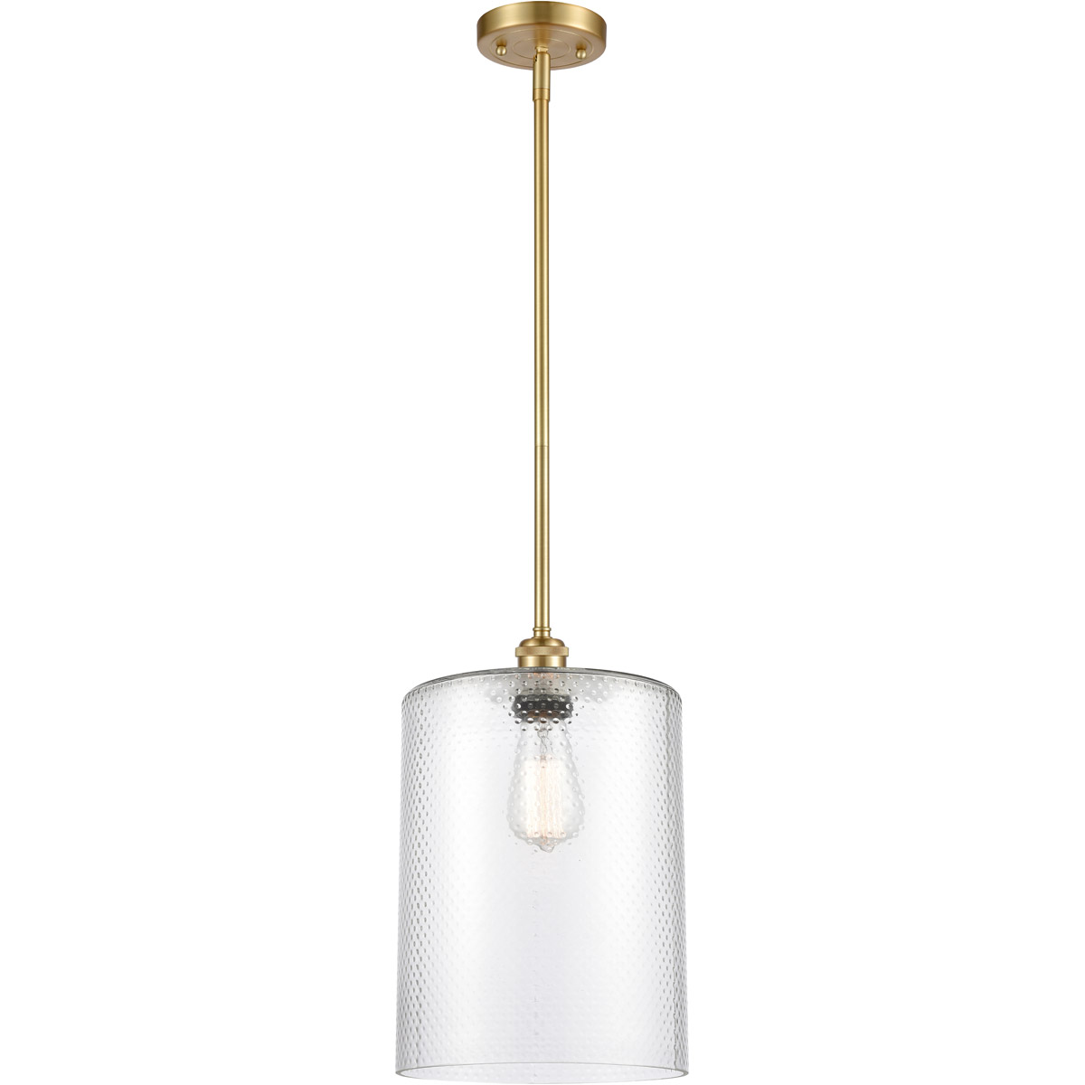Innovations Lighting 516-1S-SG-G112-L Ballston Large Cobbleskill 1 Light 9 inch Satin Gold Pendant Ceiling Light in Clear Glass, Ballston