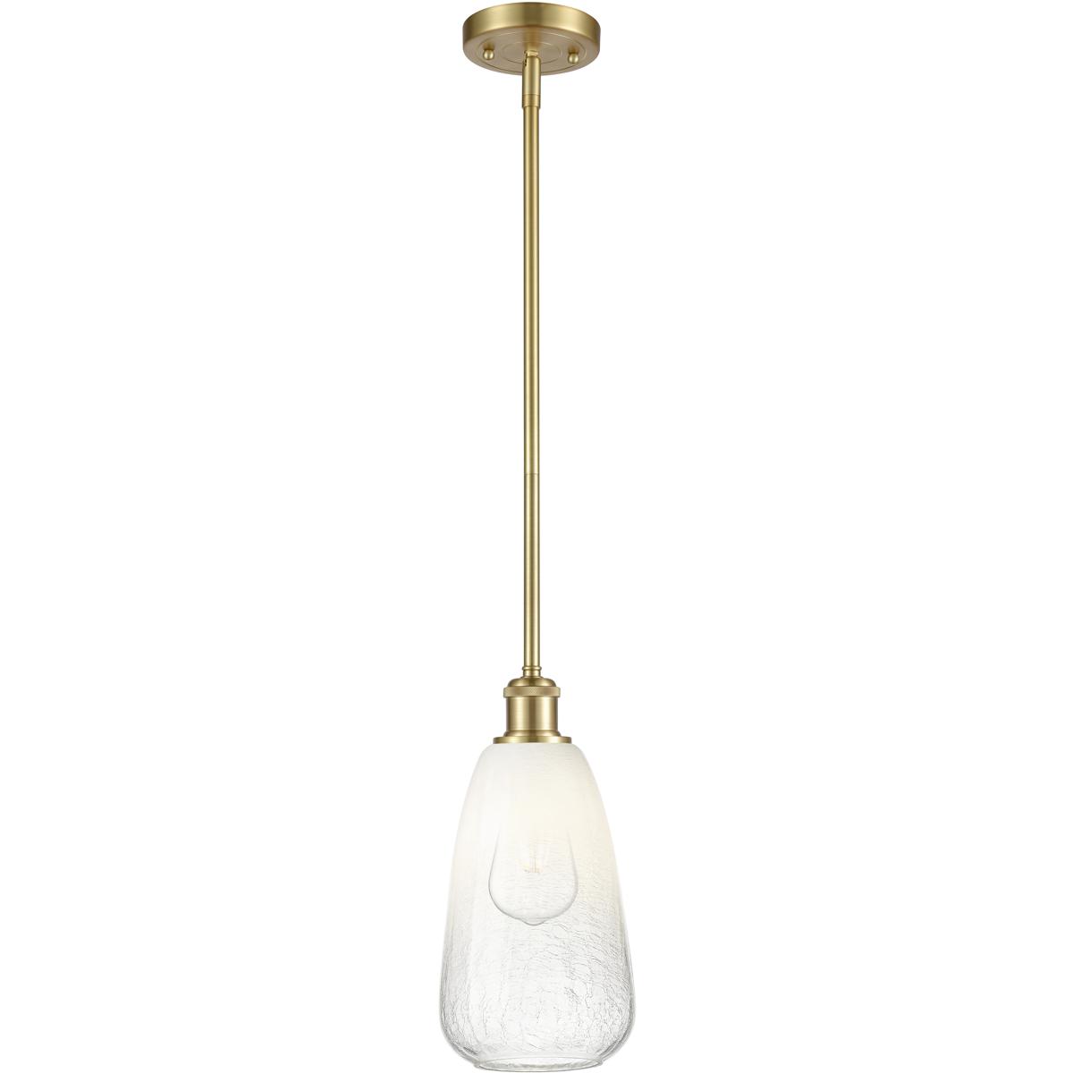 Innovations Lighting 516-1S-SG-G480-6OP Ballston Brookhaven Almond 1 Light 6 inch Satin Gold Mini Pendant Ceiling Light in Opal Glass