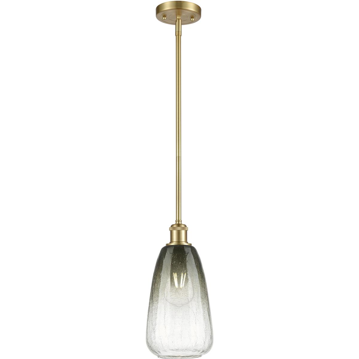 Innovations Lighting 516-1S-SG-G480-6SL Ballston Brookhaven Almond 1 Light 6 inch Satin Gold Mini Pendant Ceiling Light in Slate Glass