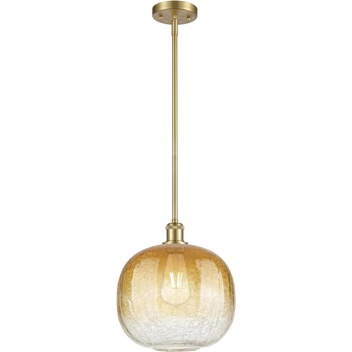Innovations Lighting 516-1S-SG-G481-10AM Ballston Brookhaven Sphere 1 Light 10.5 inch Satin Gold Mini Pendant Ceiling Light in Amber Glass