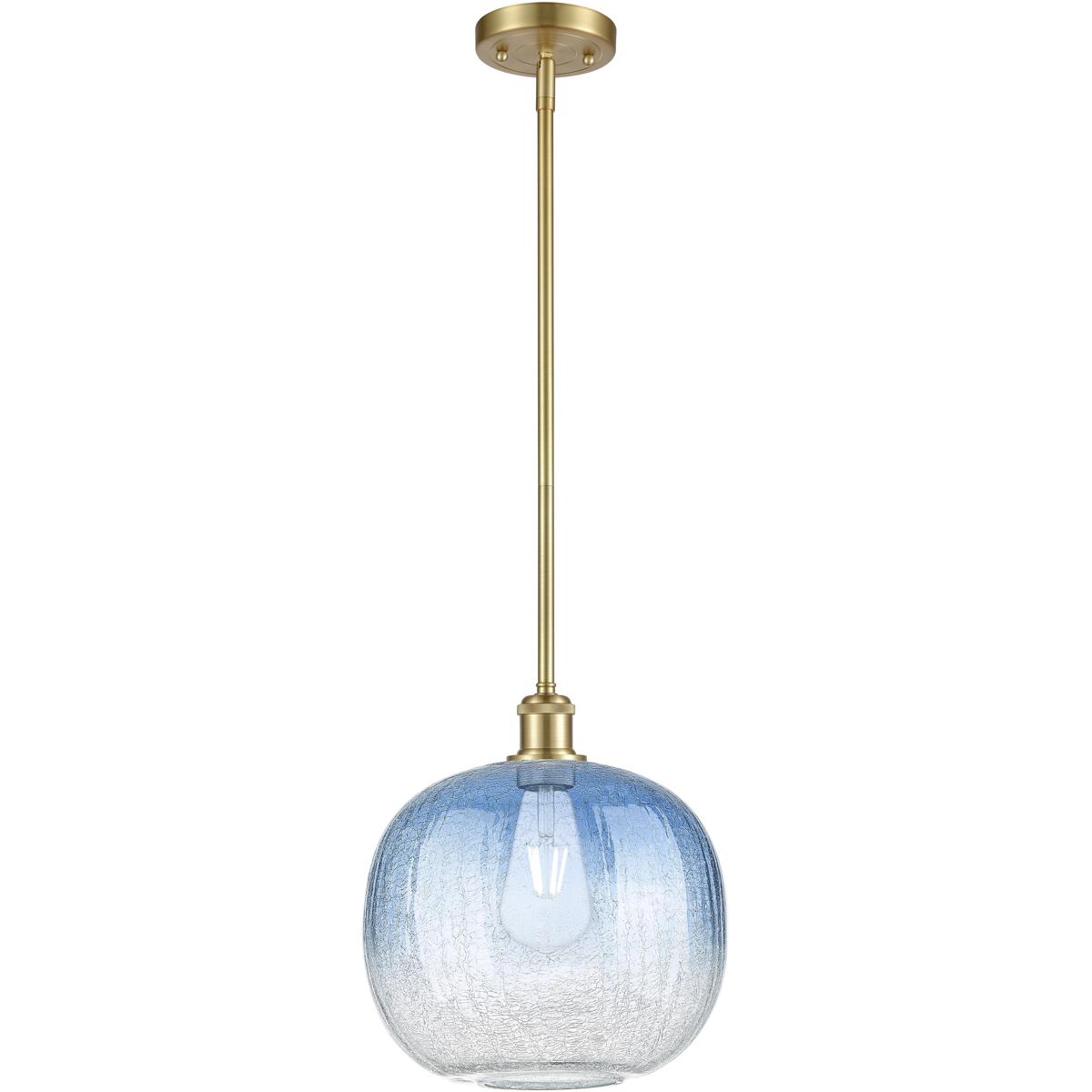 Innovations Lighting 516-1S-SG-G481-10SB Ballston Brookhaven Sphere 1 Light 10.5 inch Satin Gold Mini Pendant Ceiling Light in Sapphire Blue Glass
