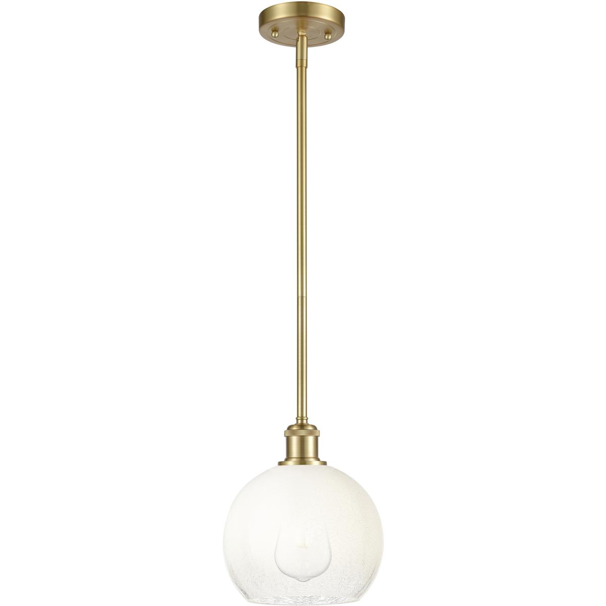 Innovations Lighting 516-1S-SG-G483-8OP Ballston Brookhaven Globe 1 Light 7.88 inch Satin Gold Mini Pendant Ceiling Light in Opal Glass