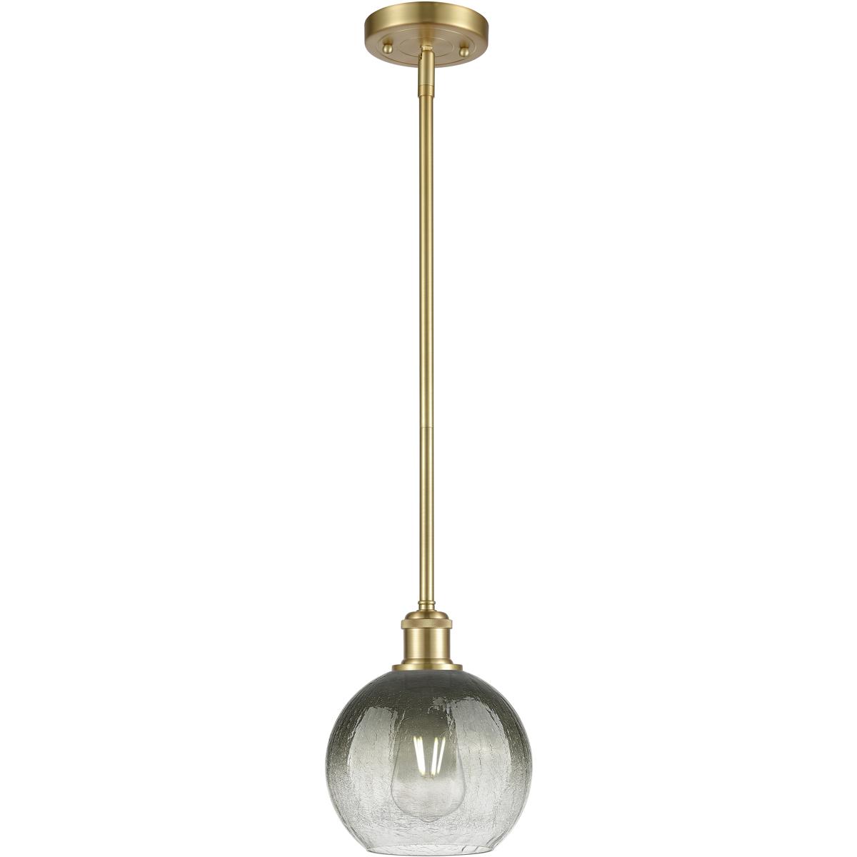 Innovations Lighting 516-1S-SG-G483-8SL Ballston Brookhaven Globe 1 Light 7.88 inch Satin Gold Mini Pendant Ceiling Light in Slate Glass