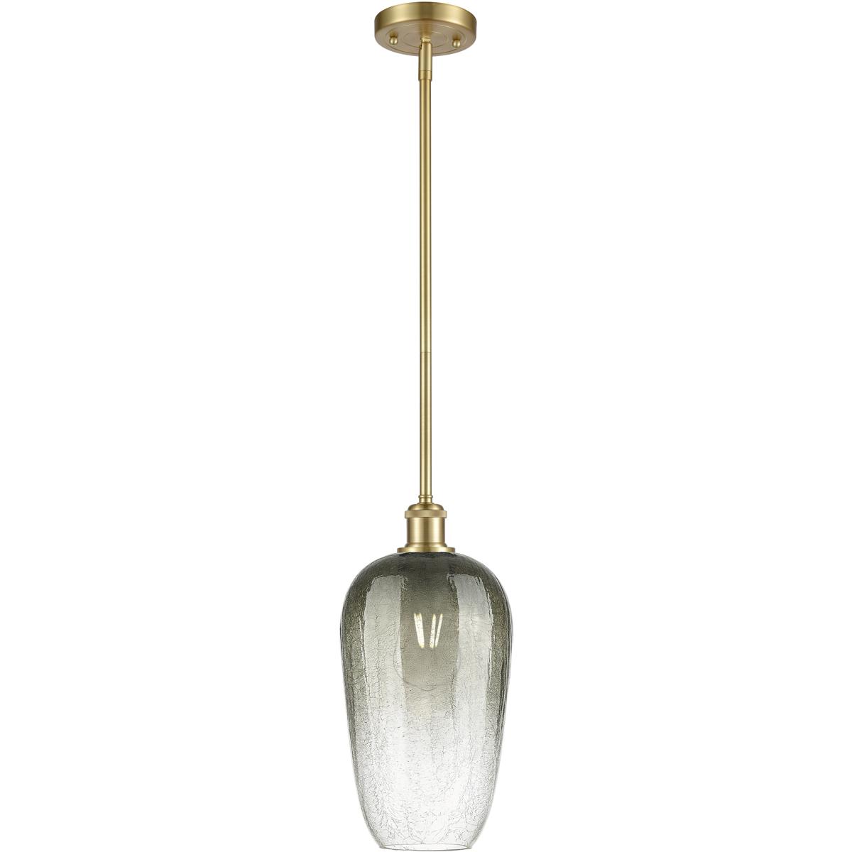 Innovations Lighting 516-1S-SG-G484-7SL Ballston Brookhaven Flute 1 Light 7 inch Satin Gold Mini Pendant Ceiling Light in Slate Glass