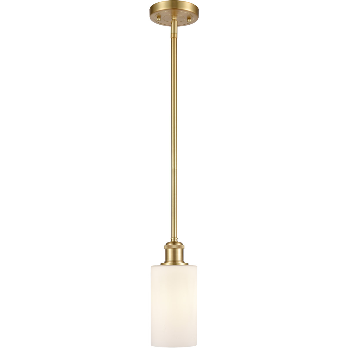 Innovations Lighting 516-1S-SG-G801 Ballston Clymer 1 Light 4 inch Satin Gold Pendant Ceiling Light in Matte White Glass, Ballston