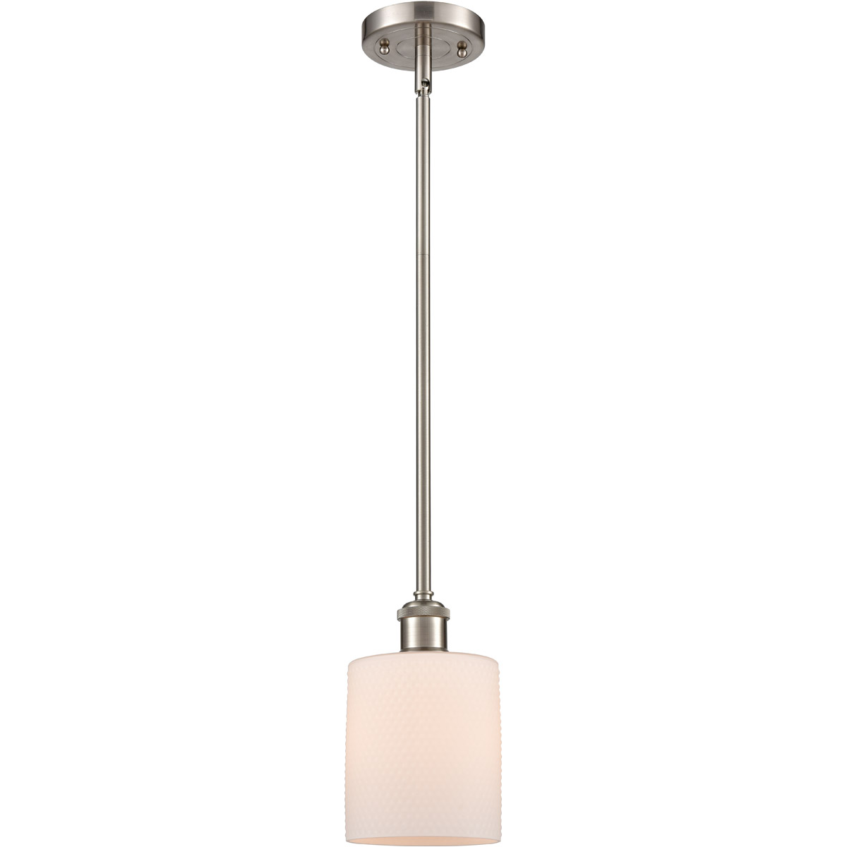 Innovations Lighting 516-1S-SN-G111 Ballston Cobbleskill 1 Light 5 inch Brushed Satin Nickel Pendant Ceiling Light in Matte White Glass, Ballston