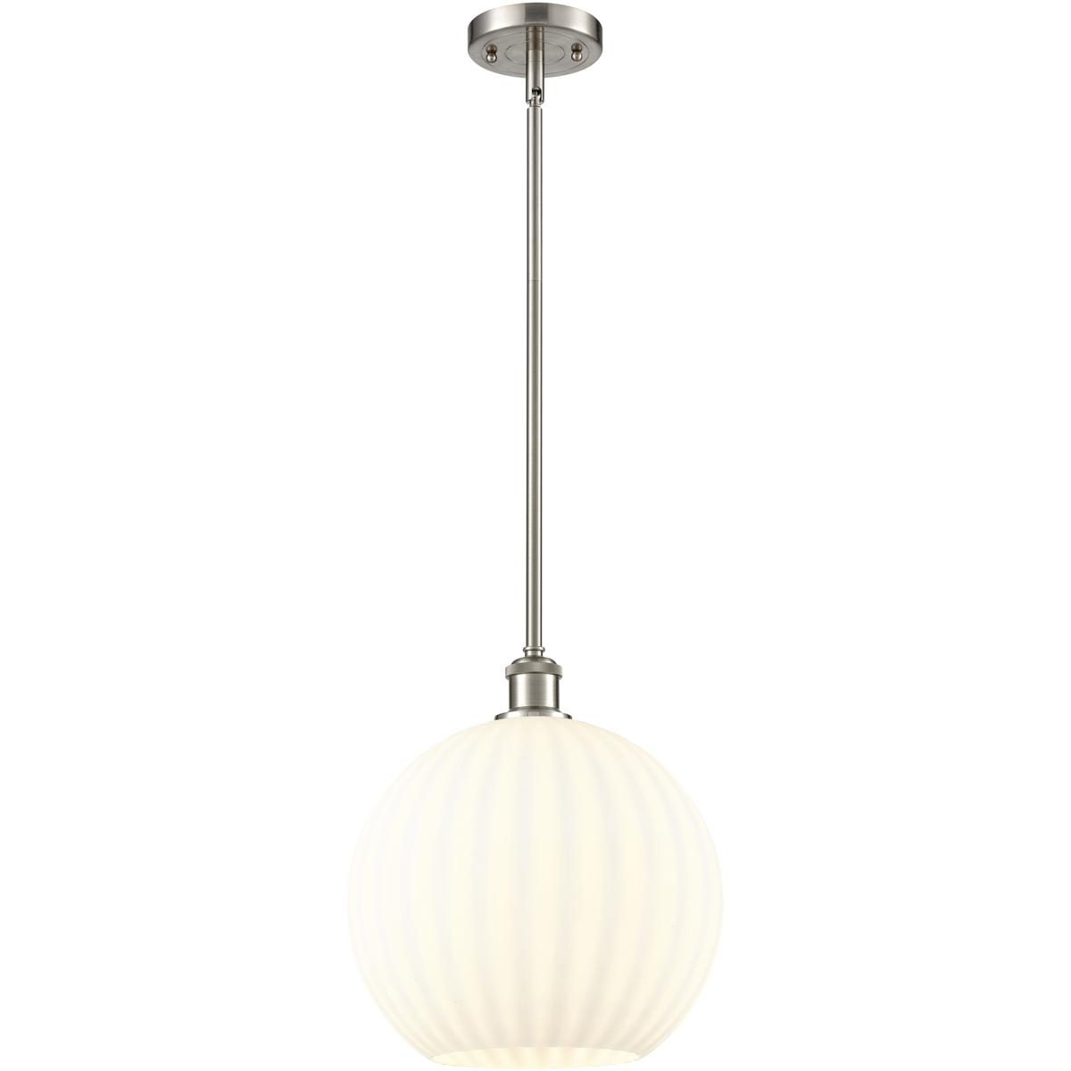 Innovations Lighting 516-1S-SN-G1217-12WV Ballston White Venetian 1 Light 12 inch Brushed Satin Nickel Stem Hung Pendant Ceiling Light