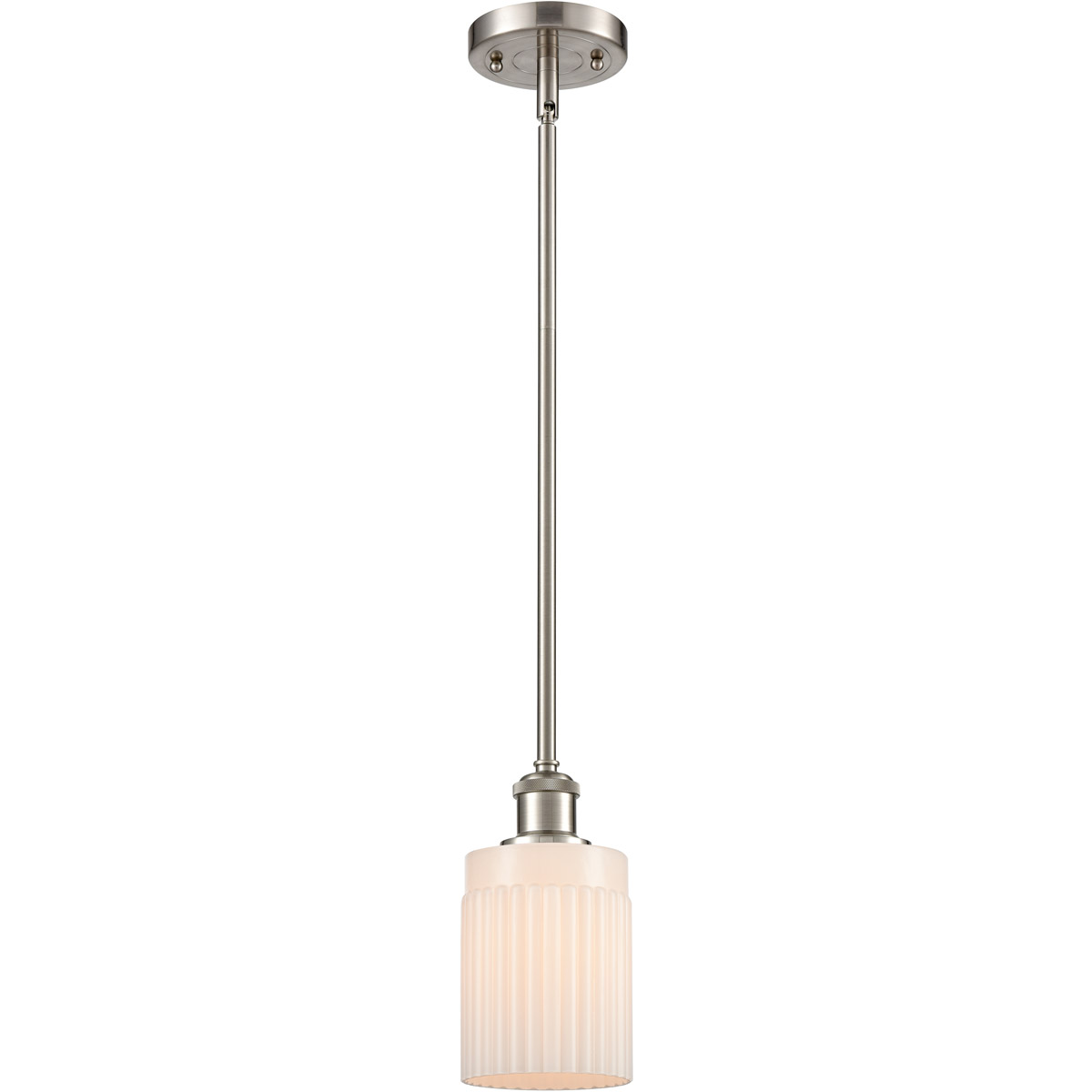Innovations Lighting 516-1S-SN-G341 Ballston Hadley 1 Light 5 inch Brushed Satin Nickel Pendant Ceiling Light in Matte White Glass, Ballston