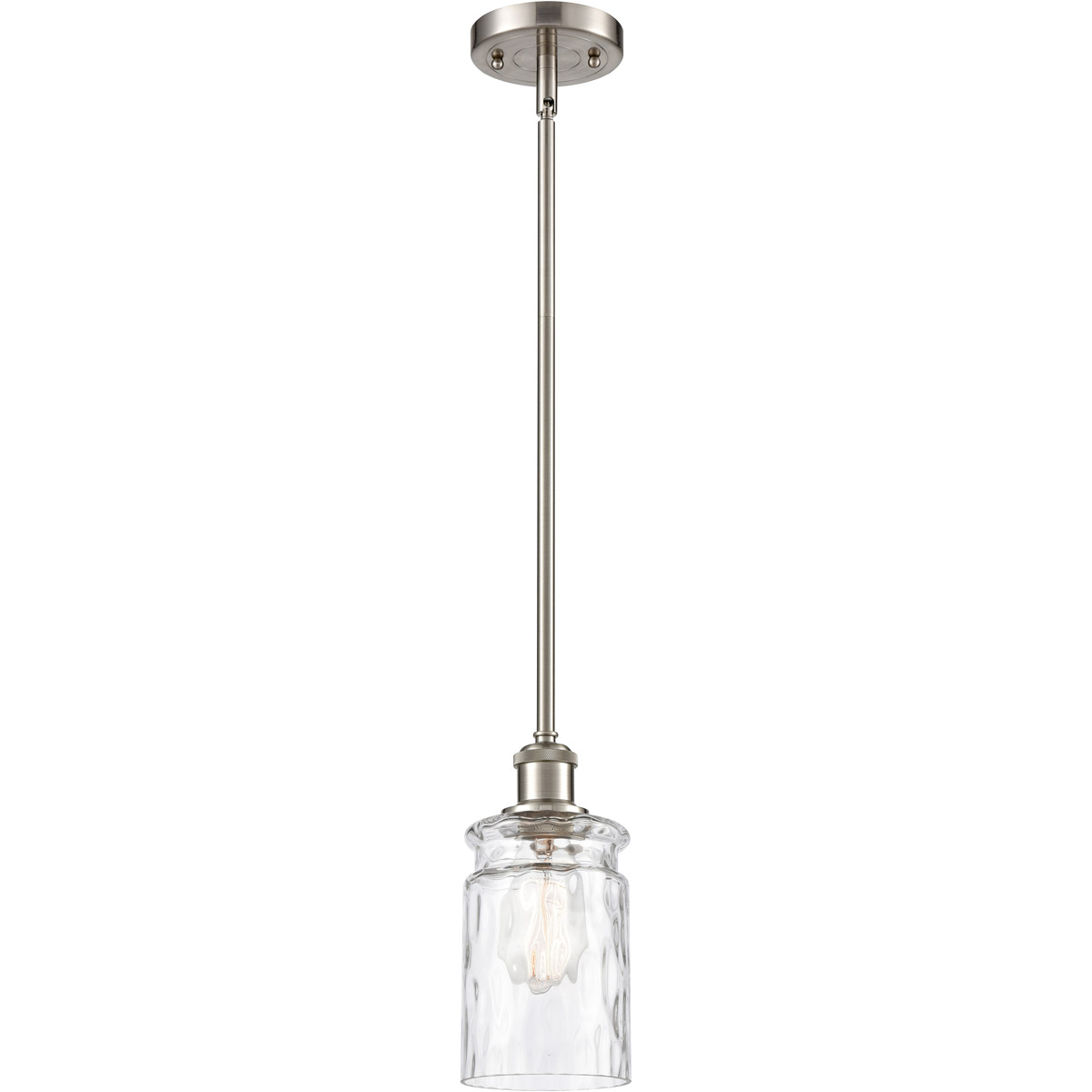 Innovations Lighting 516-1S-SN-G352 Ballston Candor 1 Light 5 inch Brushed Satin Nickel Pendant Ceiling Light in Clear Waterglass, Ballston