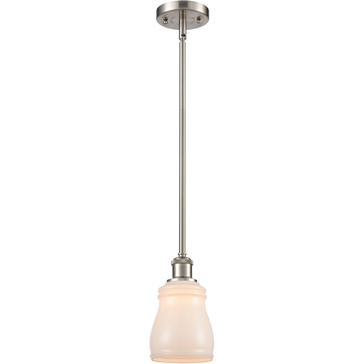 Innovations Lighting 516-1S-SN-G391 Ballston Ellery 1 Light 5 inch Brushed Satin Nickel Pendant Ceiling Light in White Glass, Ballston