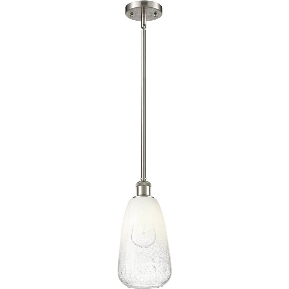 Innovations Lighting 516-1S-SN-G480-6OP Ballston Brookhaven Almond 1 Light 6 inch Brushed Satin Nickel Mini Pendant Ceiling Light in Opal Glass