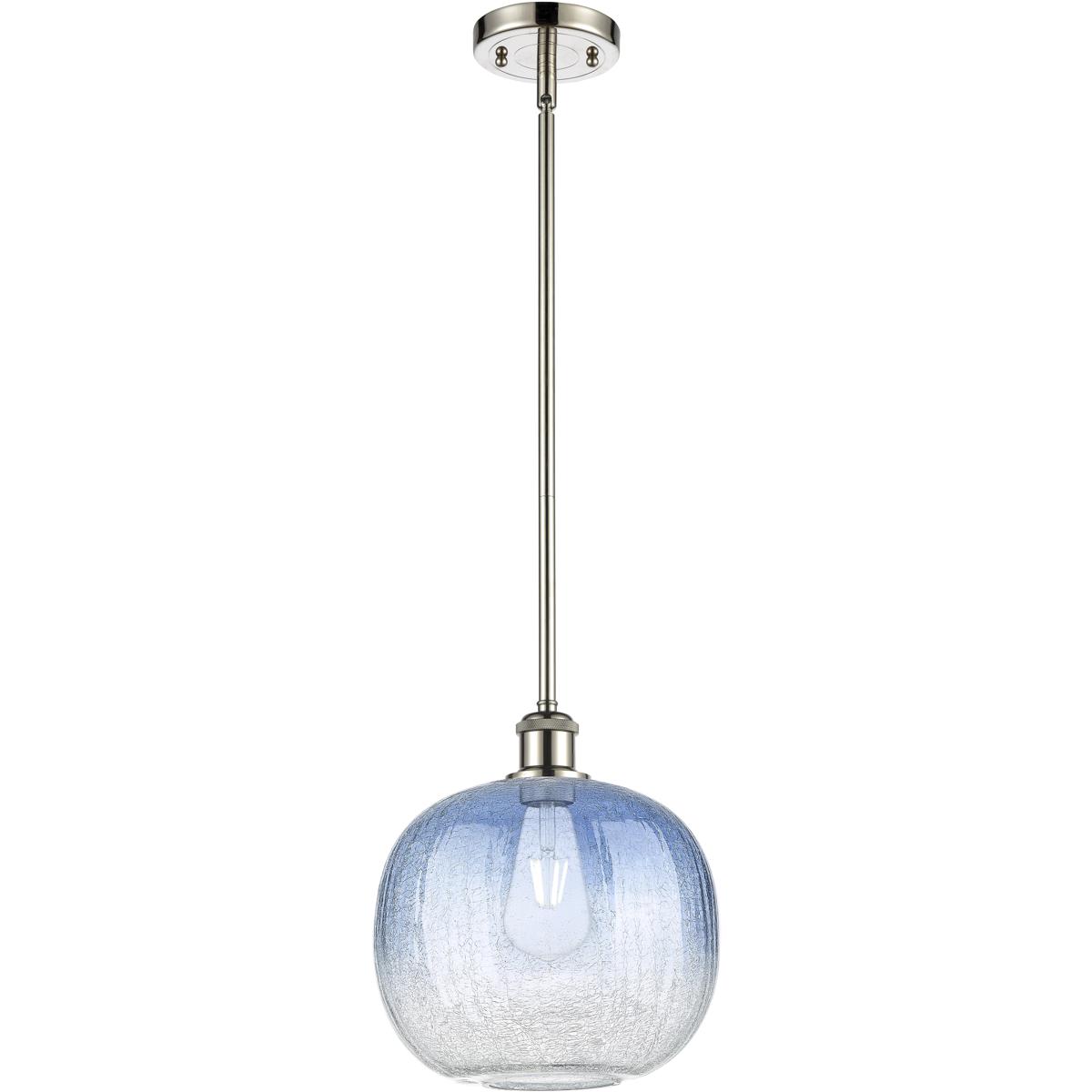Innovations Lighting 516-1S-SN-G481-10SB Ballston Brookhaven Sphere 1 Light 10.5 inch Brushed Satin Nickel Mini Pendant Ceiling Light in Sapphire Blue