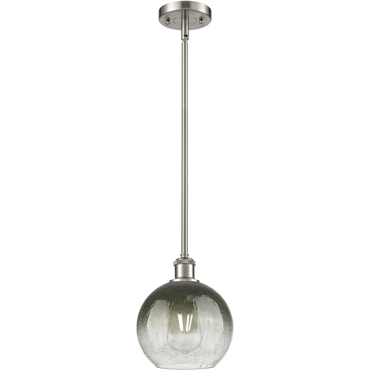 Innovations Lighting 516-1S-SN-G483-8SL Ballston Brookhaven Globe 1 Light 7.88 inch Brushed Satin Nickel Mini Pendant Ceiling Light in Slate Glass