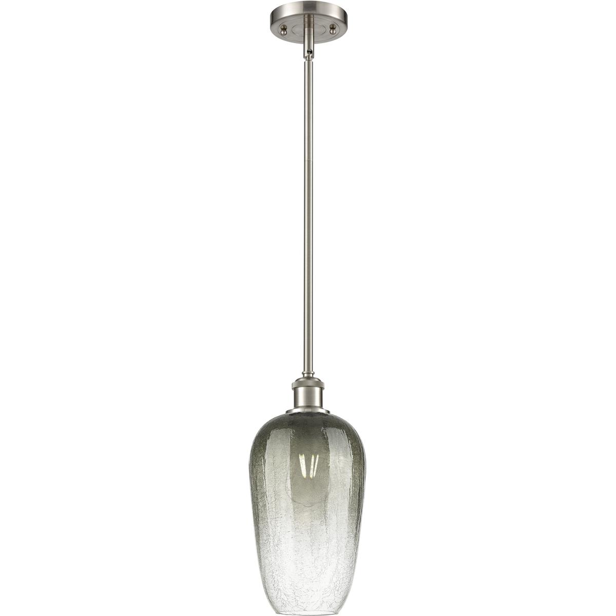 Innovations Lighting 516-1S-SN-G484-7SL Ballston Brookhaven Flute 1 Light 7 inch Brushed Satin Nickel Mini Pendant Ceiling Light in Slate Glass