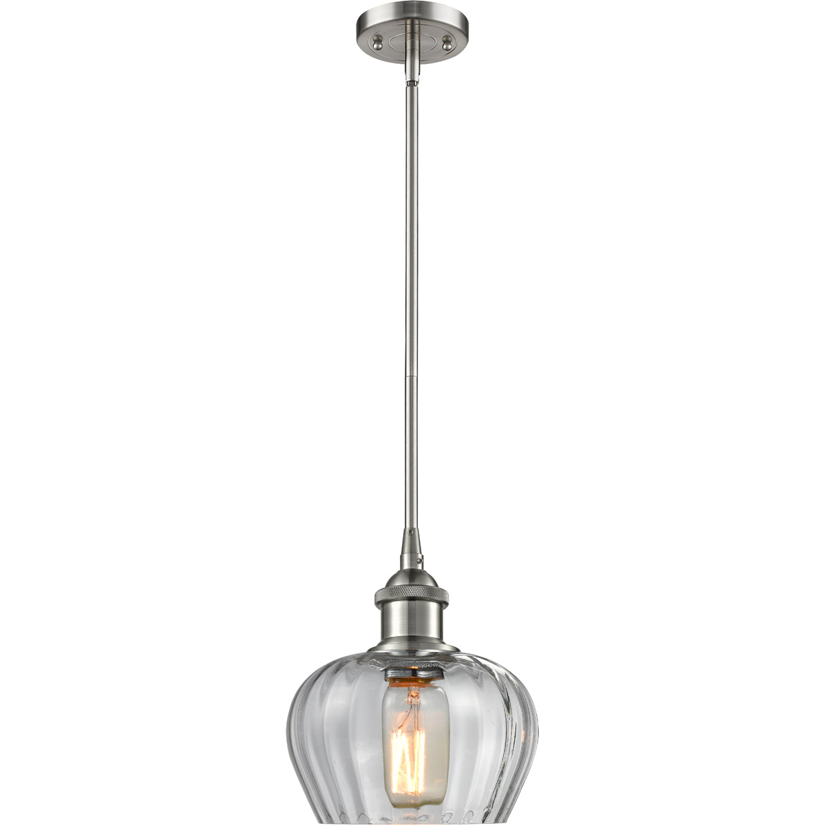 Innovations Lighting 516-1S-SN-G92 Ballston Fenton 1 Light 7 inch Brushed Satin Nickel Pendant Ceiling Light in Clear Glass, Ballston
