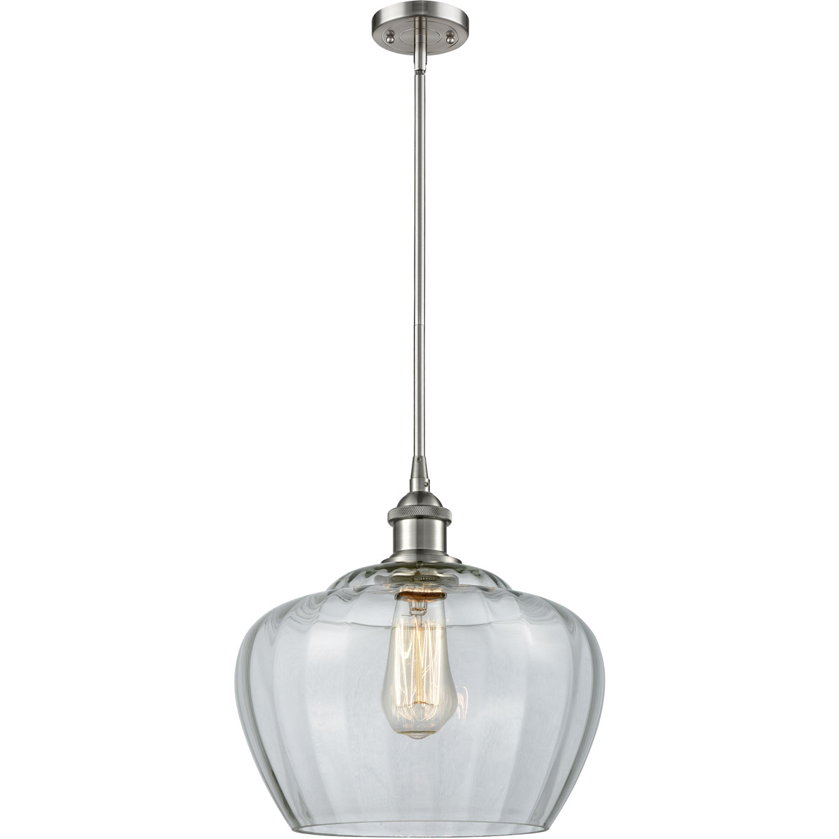 Innovations Lighting 516-1S-SN-G92-L Ballston Large Fenton 1 Light 11 inch Brushed Satin Nickel Pendant Ceiling Light in Clear Glass, Ballston