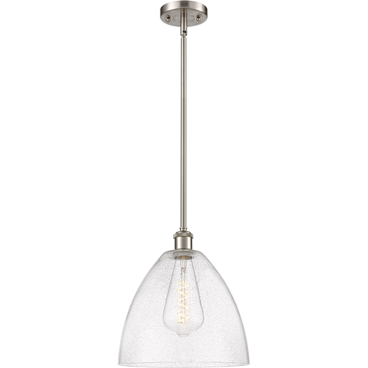 Innovations Lighting 516-1S-SN-GBD-124 Ballston Dome 1 Light 12 inch Brushed Satin Nickel Mini Pendant Ceiling Light in Seedy Glass