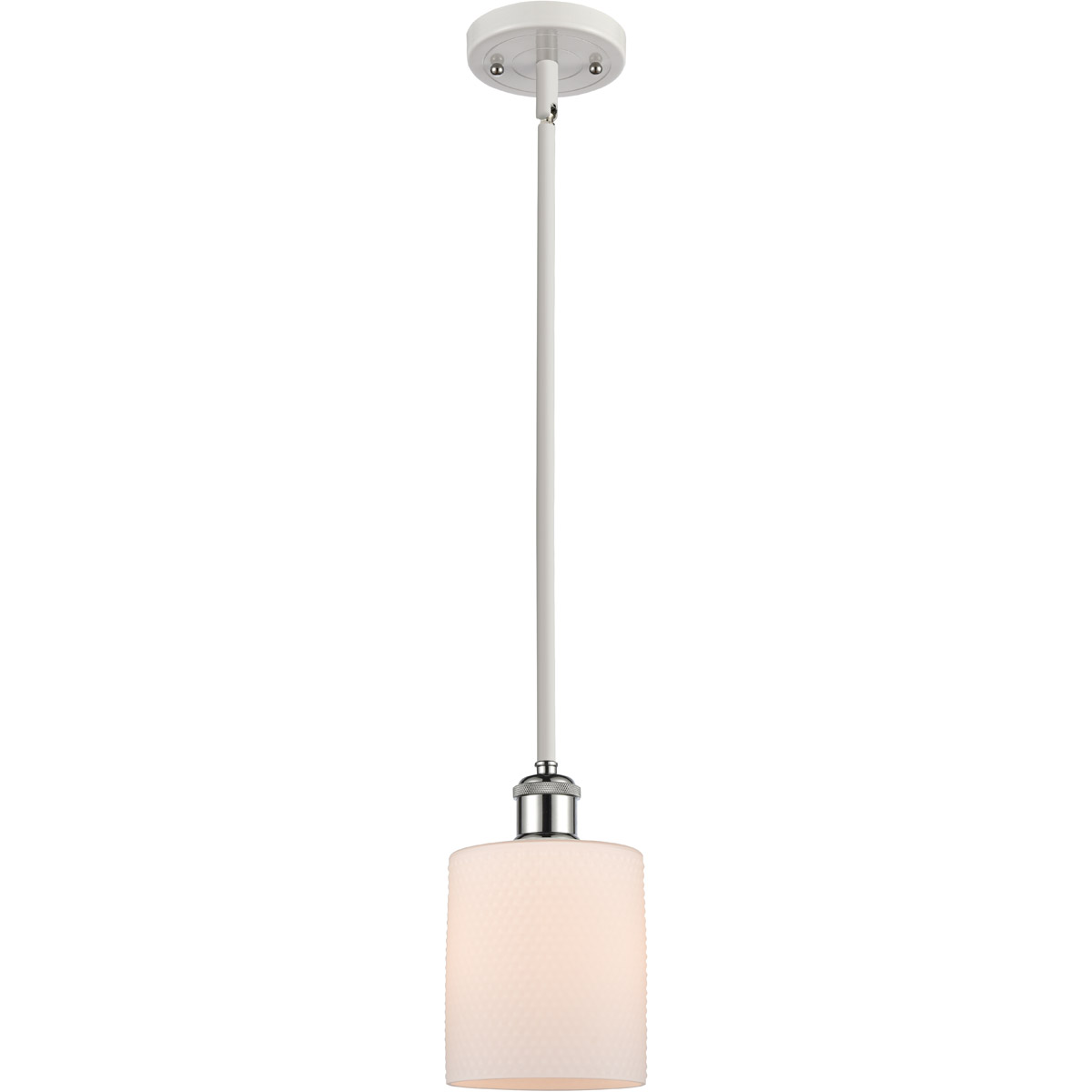 Innovations Lighting 516-1S-WPC-G111 Ballston Cobbleskill 1 Light 5 inch White and Polished Chrome Pendant Ceiling Light in Matte White Glass, Ballsto