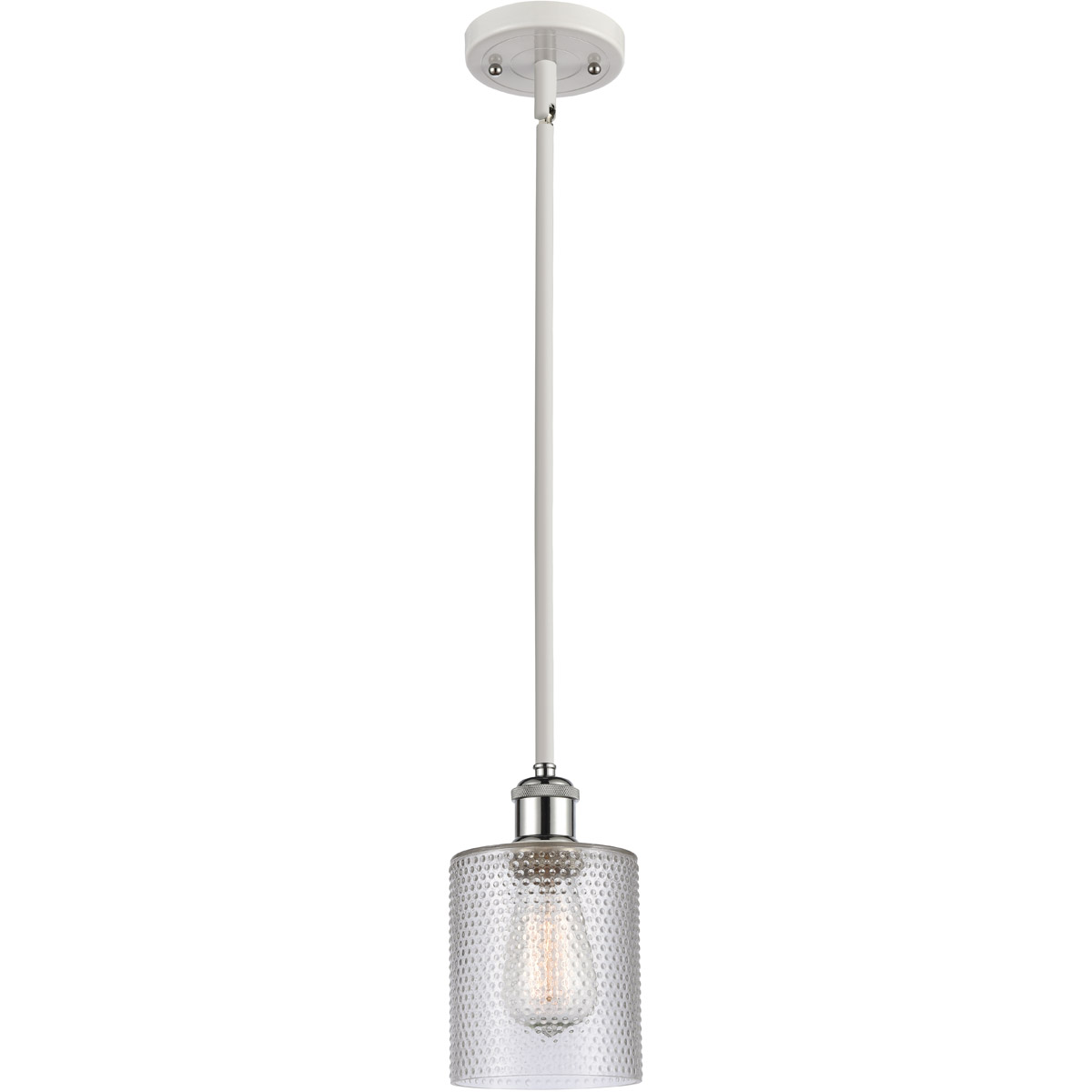 Innovations Lighting 516-1S-WPC-G112 Ballston Cobbleskill 1 Light 5 inch White and Polished Chrome Pendant Ceiling Light in Clear Glass, Ballston