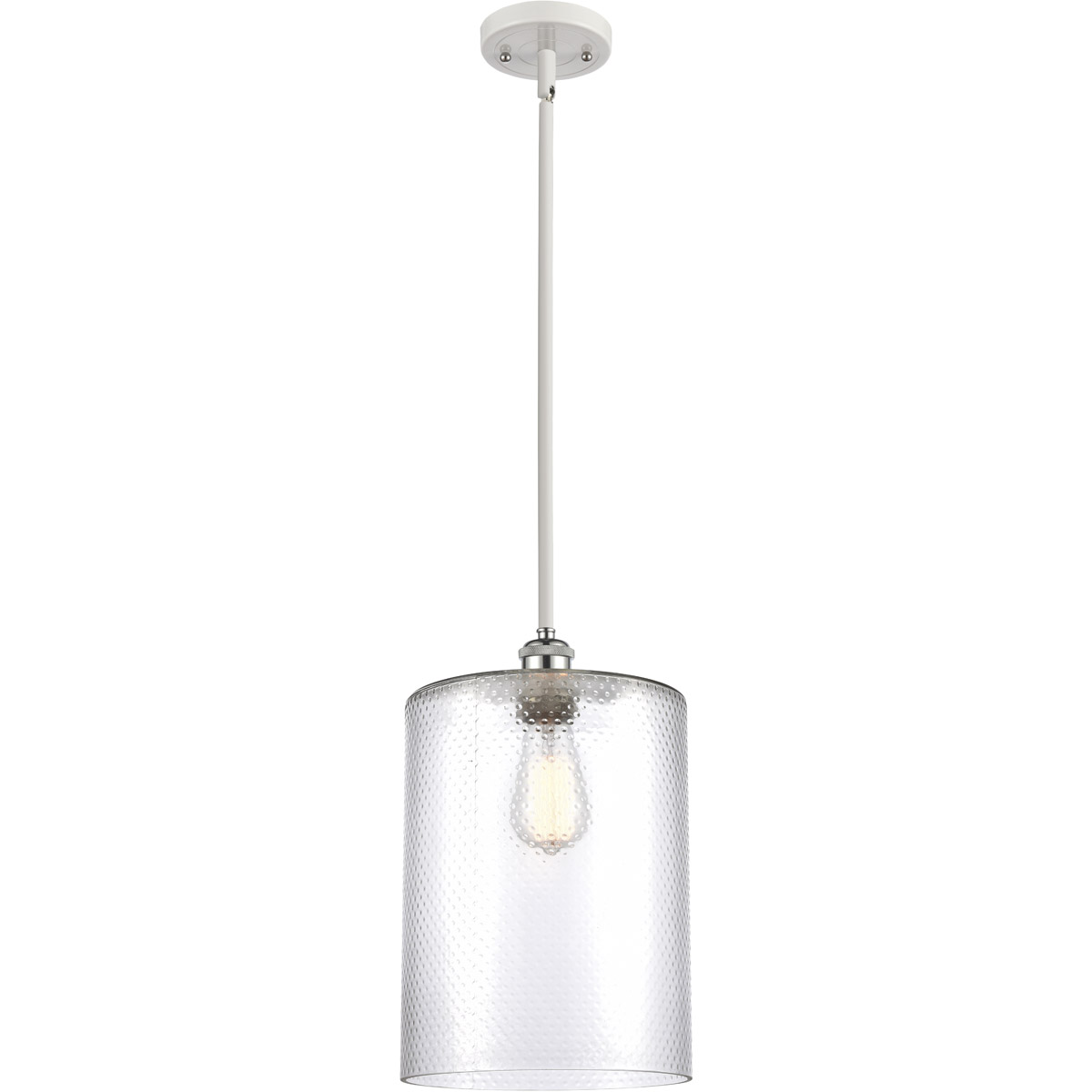 Innovations Lighting 516-1S-WPC-G112-L Ballston Large Cobbleskill 1 Light 9 inch White and Polished Chrome Pendant Ceiling Light in Clear Glass, Balls